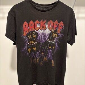 Vintage Back Off Graphic Tee - Black